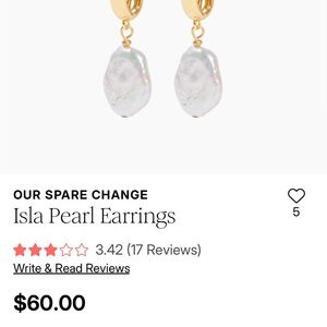 NWOT Gold and White Pearl Earrings